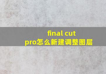 final cut pro怎么新建调整图层